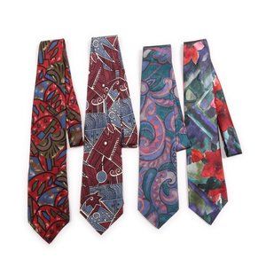 4 Men's  100% Silk Ties by Buckingham, Ketch, Adolfo, Strathmore	NWOT